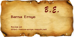 Barna Ernye névjegykártya